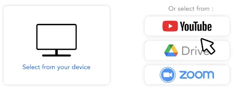 Step 1: Upload meeting recording or video file interface