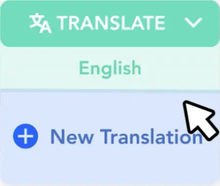 Taption editor with transcript synced to video and Translate button